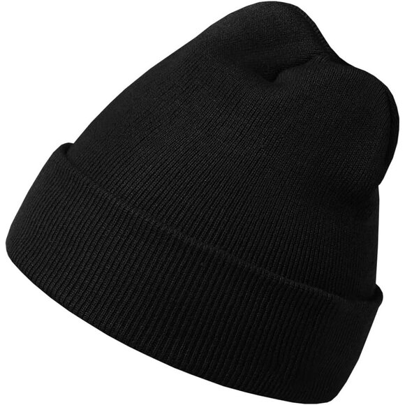 Men's 3 Pack Black Comfortable Breathable Beanie Knit Slouchy Winter Skull Hats - Picture 4 of 8